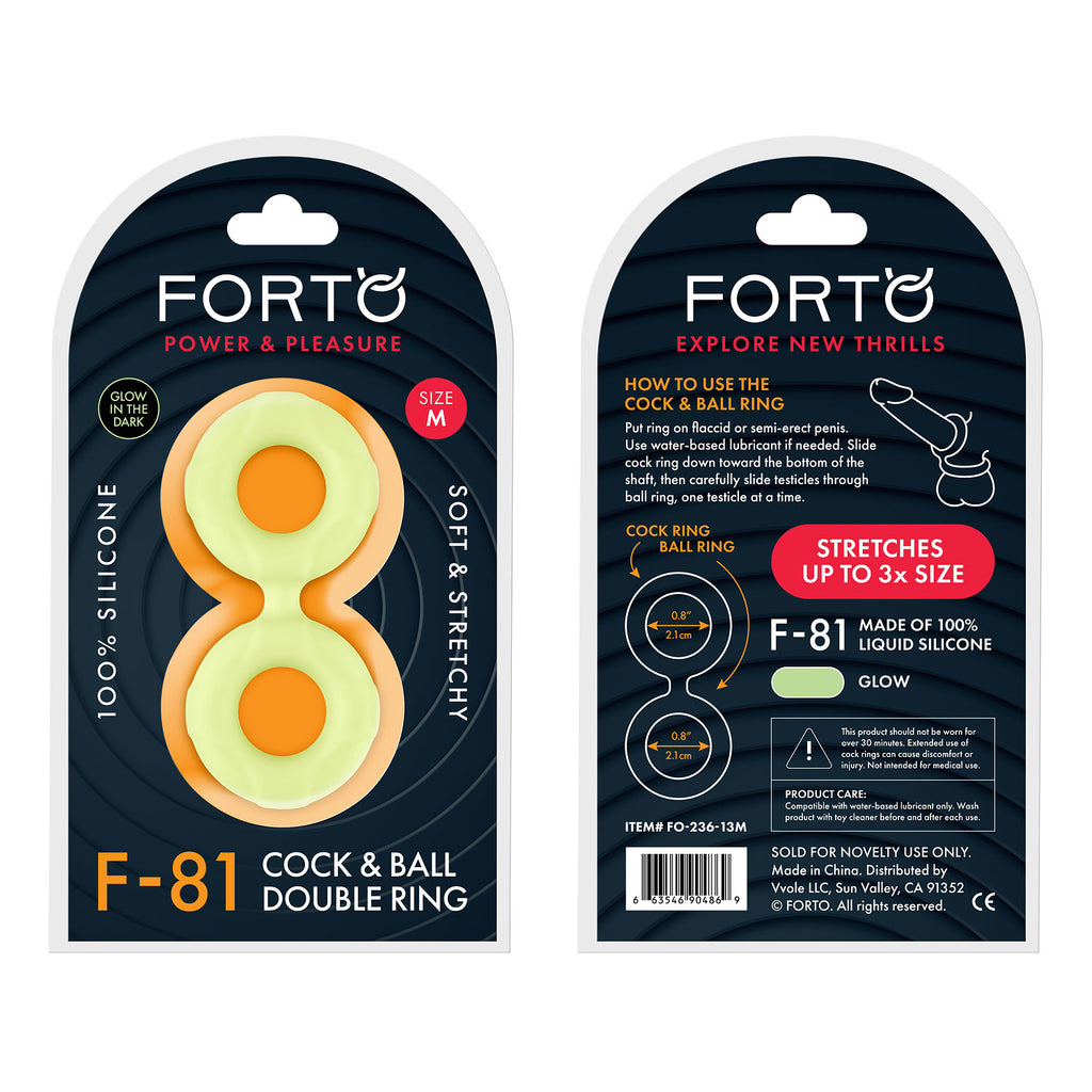 F-81: DOUBLE RING (LIQUID SILICONE)- GLOW- MEDIUM - FORTO (FO-236-13M)