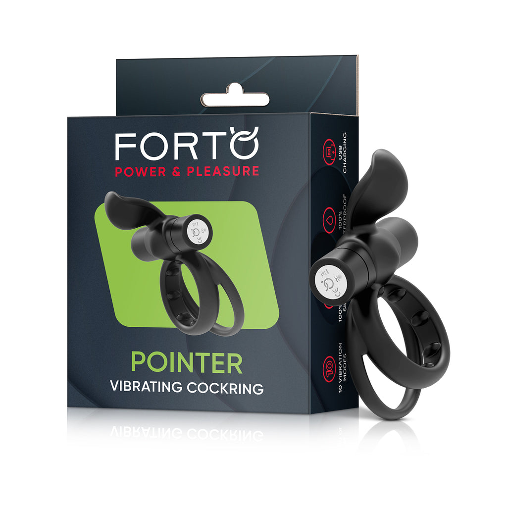 POINTER VIBRATING COCKRING- Rechargeable - Black - Forto (FO-5005-05)