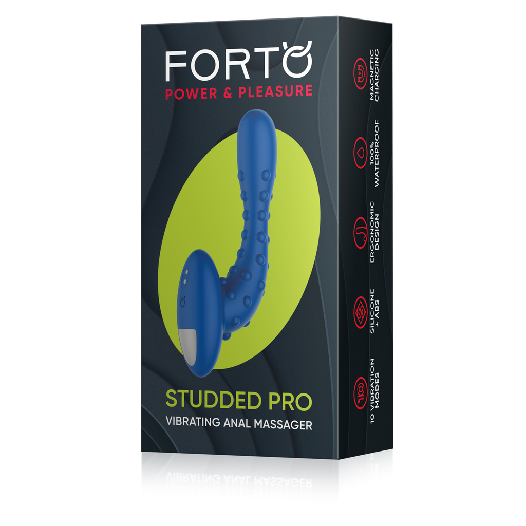 STUDDED PRO MASSAGER- Blue- Forto (FO-5003-12)