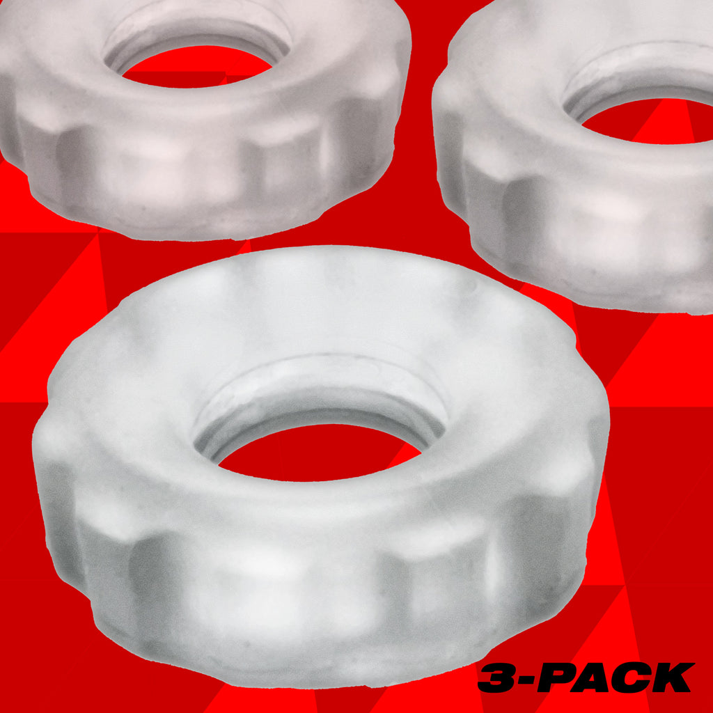 SUPERHUJ 3-PACK COCKRINGS BY HÜNKYJUNK-Clear Ice- (HUJ-137-Clrice)