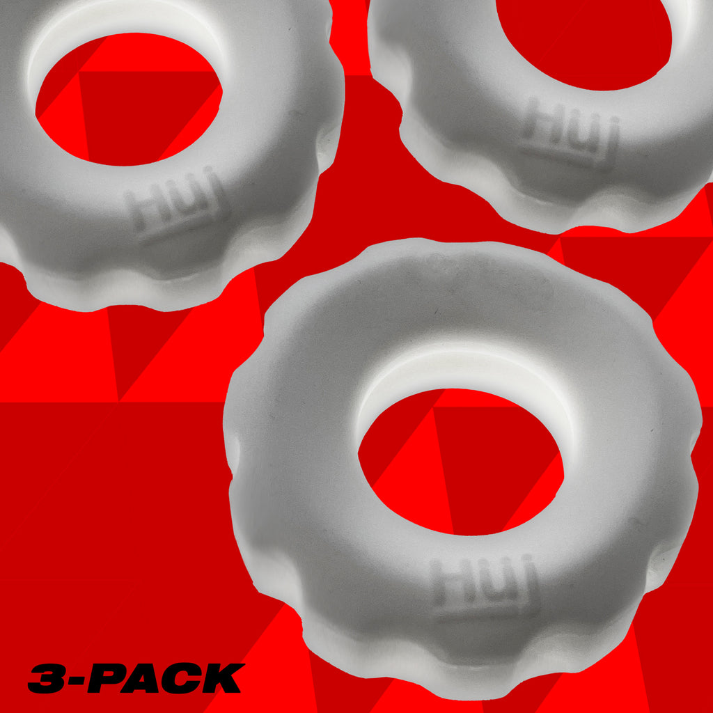 SUPERHUJ 3-PACK COCKRINGS BY HÜNKYJUNK-White Ice- (HUJ-137-whtice)