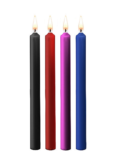 Teasing Wax Candles Large - Parafin - 4-pack - Mixed Colors- Ouch- Shots (OU489mix)