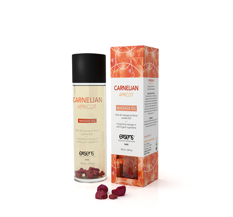 Carnelian Apricot Organic Massage Oil With Stones