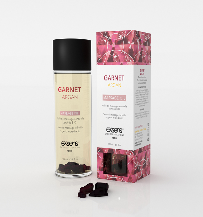 Garnet Argan Organic Massage Oil with Stones