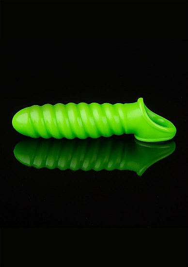 Swirl Stretchy Penis Sleeve - Glow in the Dark-OUCH (OU741GLO)