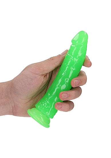 Slim Dildo Glow in the Dark - 6 '' / 15,5 cm- RealRock - Shots (REA141GLOGRN)