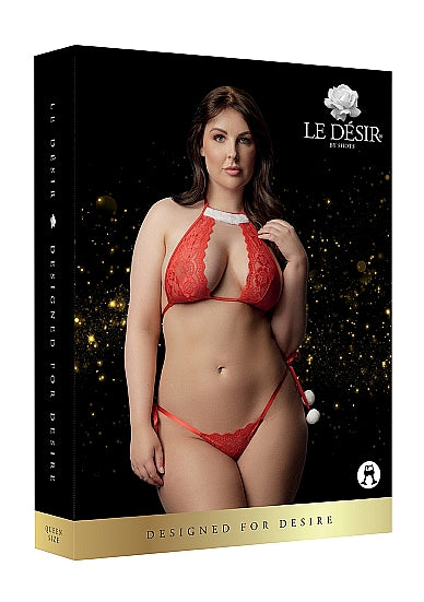 Snow Angel Lace Lingerie Set- Plus Size- Le Desir ( DCH008REDOSX)