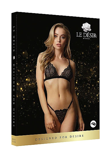 Magic Lace Velvet Lingerie Set- Le Desir- (DCH002BLKOS)