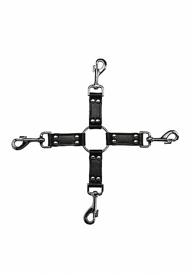 4-way Leather Hogtie Cross - Black- Pain by shots (PAI001BLK)