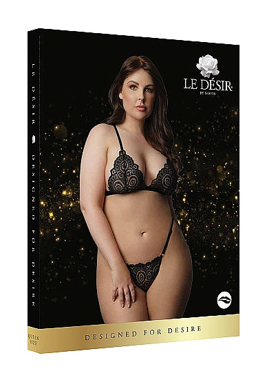 Magic Lace Velvet Lingerie Set- Plus Size- Le Desir - ( DCH002BLKOSX)