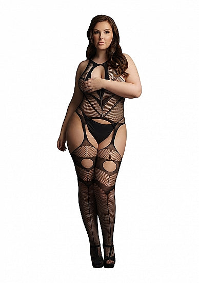 Suspender Bodystocking - Black - OSX- LE DÉSIR -Plus Size (DES013BLKOSX)